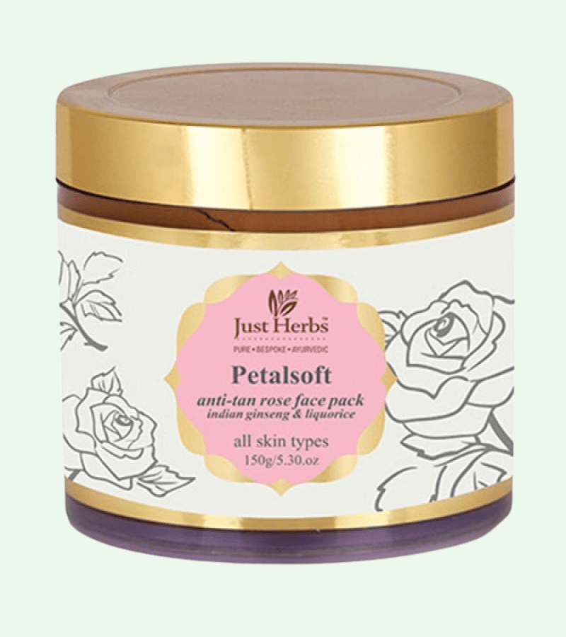 Just Herbs Petal Soft Anti Tan Rose Face Pack